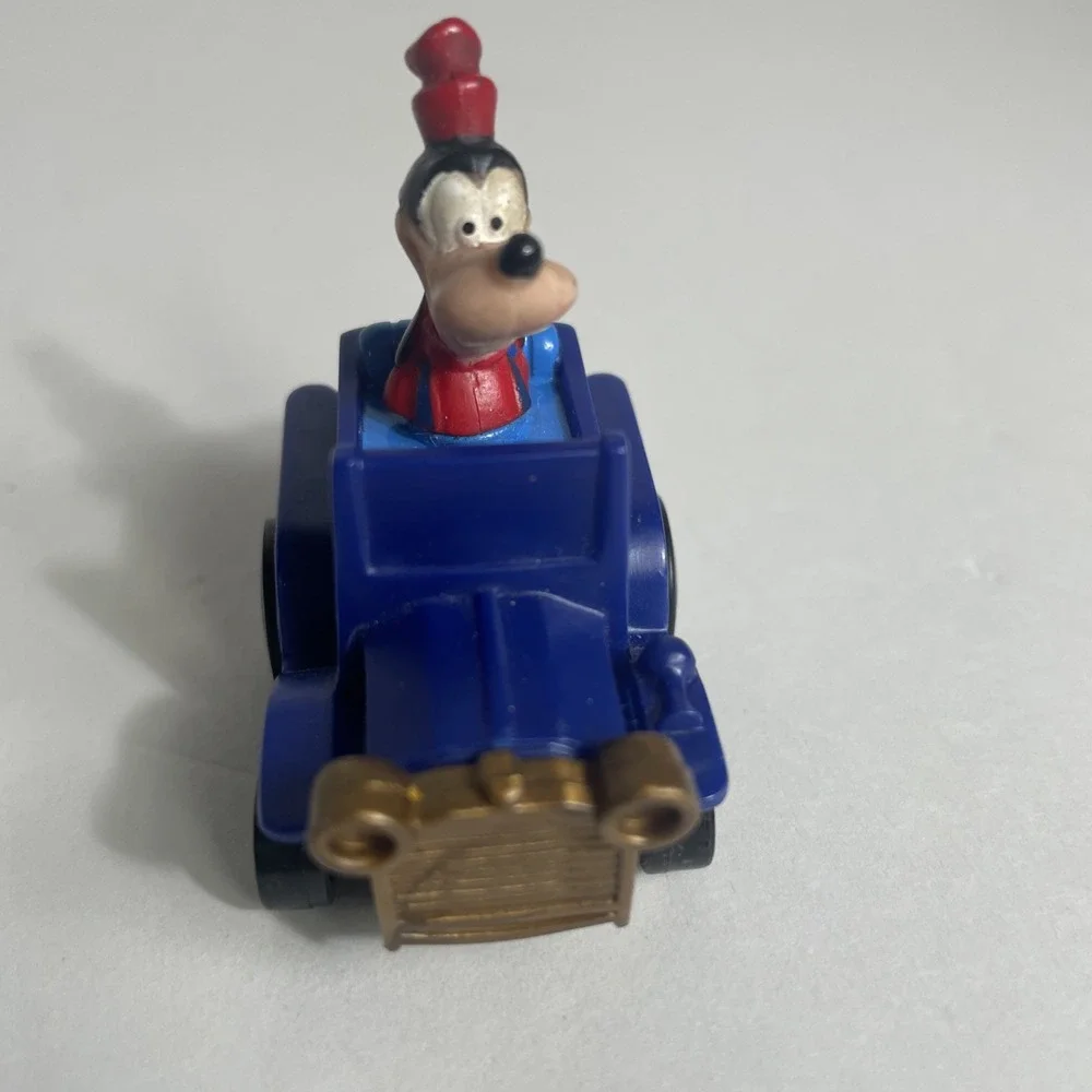 Vintage Disney Goofy Pull Back Car 1988 Blue McDonald's Collectible Toy‎ Works